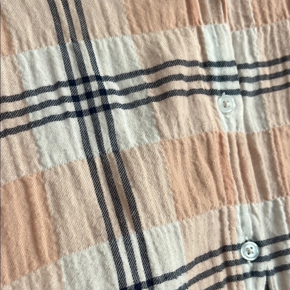 Anthropologie Beachy Plaid Button Down Top Size L - Picture 7 of 7